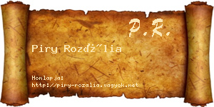 Piry Rozália névjegykártya